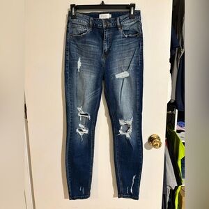 Eunina Blue Skinny Jeans with Distressed Details